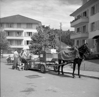 Construction of the cable railway Kriens-Krienseregg, 1954