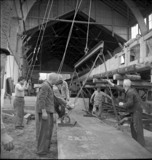 Linth"" under construction, shipyard Wollishofen 1951-1952