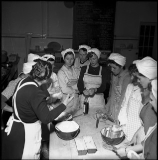 Cooking at school for housekeeping, Zurich 1952