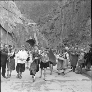 Schollenen ravine, formal opening of the new built bridge, 1956