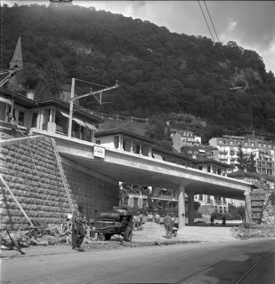 Simplon road extension in Villeneuve VD 1952