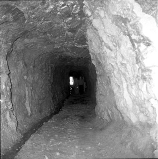 Trial drill before start of San Bernardino tunnel construction 1961
