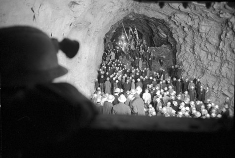 Celebration on the occasion of San Bernardino tunnel break through, south entrance, 1965