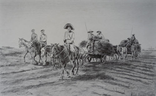 Transportation of fodder on carts Vitaly Tikhov (1876-1939)