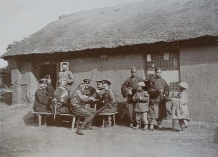 Blind musicians visiting officers Photo by Martynov