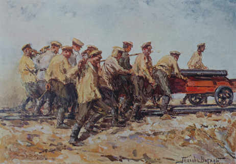 Delivery of siege weapons to positions near Liaoyang Vitaly Tikhov (1876-1939)
