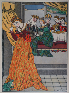Illustration from book ""The Tale of the Frog Prince"" 1914 Drawing by AK Westfalen
