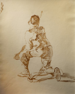 Pilgrim kneeling (from the back) Late 1820s Bryullov Karl Pavlovich (1799-1852) Italian album