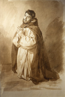 Praying monk Late 1820s Bryullov Karl Pavlovich (1799-1852) Italian album