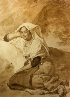 Italian woman from Palestrina 1829 Bryullov Karl Pavlovich (1799-1852) Italian album