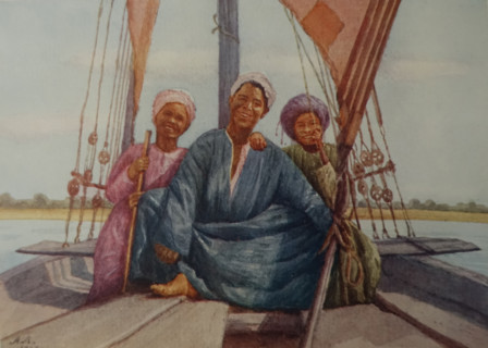 Egyptian felucca  Illustration from the book ""In the Land of Amon-Ra Essays on Egypt"" Author AN Lvov  1911