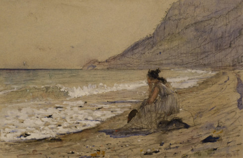 By the Sea Iphigenia in Tauris 1893 Serov Valentin (1865-1911) Watercolour