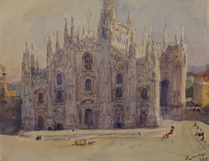 Milan Cathedral 1884 Surikov Vasily (1848-1916) Watercolour on paper