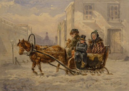 Remnants of former greatness 1876 Makovsky Vladimir (1846-1920) Watercolour