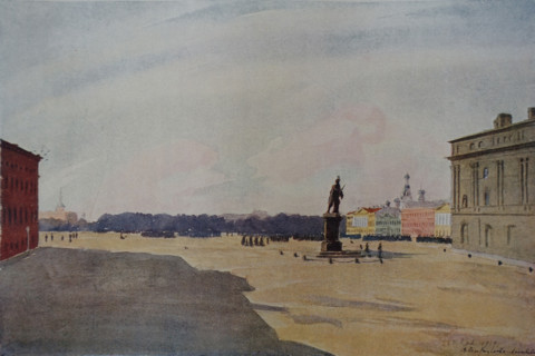 Petersburg Suvorovskaya Square 1918 Ostroumova-Lebedeva Anna Petrovna (1871-1955)
