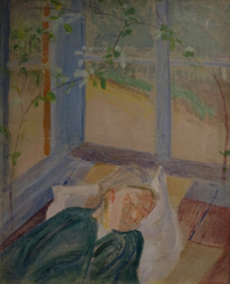 Portrait of Elena Guro (1877-1913), the artist's wife 1912 Mikhail Vasilyevich Matyushin (1861-1934)