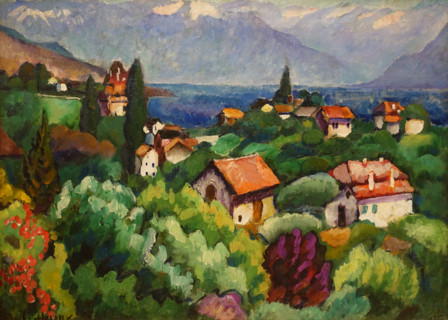 Landscape with Rooftops Switzerland 1914 Mashkov Ilya Ivanovich (1881-1944)