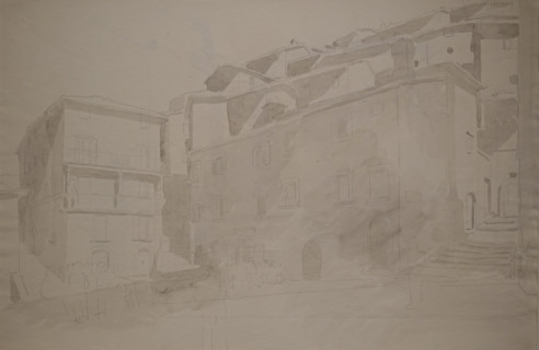 City Plaza Second half of the 1840s - 1850s Watercolor, graphite pencil on paper