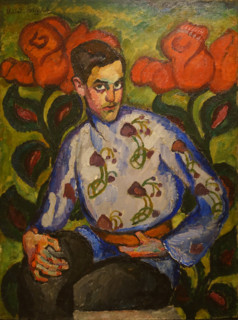 Portrait of a boy in a painted shirt 1909 Mashkov Ilya Ivanovich (1881-1944)