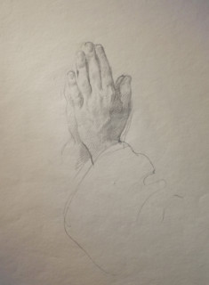 Hands folded for prayer Late 1820s  Bryullov Karl Pavlovich (1799-1852) Italian album