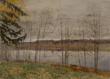 The Autumn Mid-1890s Levitan Isaak (1860-1900) Watercolour