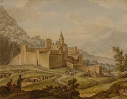 Ananuri Fortress-monastery in Georgia 1804 Mikhail Matveevich Ivanov (1748-1823) Watercolour