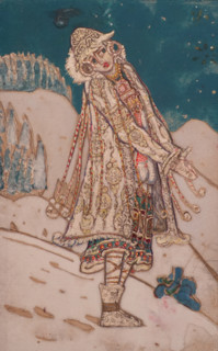 Snow Maiden Sketch of a costume for the prologue of the ""Snow Maiden"" Play by Aleksandr Ostrovsky 1912 Roerich Nicholas Konstantinovich (1874-1947)