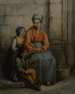 Woman with Children Gustave Morin (1809-1886)