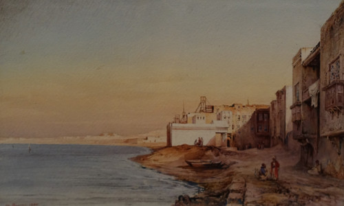 Coastal village 1844 Charles Pierron (active in the mid-19th century)