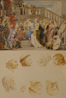Esther before Ahasuerus Aleksandr Ivanov (1806-1858) Eight Heads for the Upcoming 1830-1831