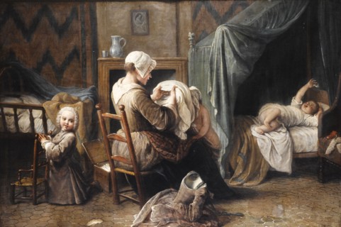 A Room Where a Maid Dresses Children.