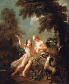 Adam and Eve in Paradise.