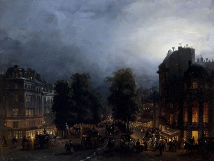 The Boulevard des Italiens at Night.