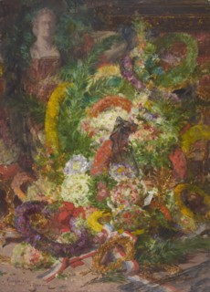 Flowers and Wreaths in the Mortuary Room.