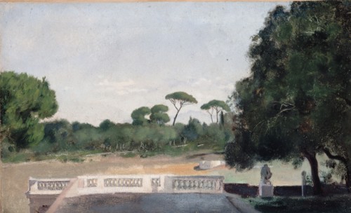 Gardens of the Villa Borghese seen from the Villa Medici in Rome.
