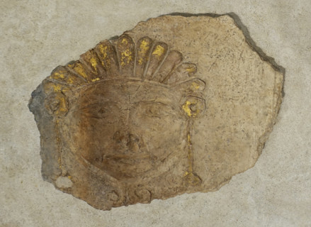 Gilded mask with crown