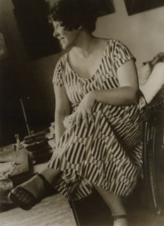 Stepanova Varvara (1894-1958) in a dress made of fabric according to her own design