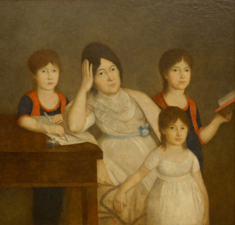 Family portrait of Avdotya Fedorovna Povalishina with children by Spazhinsky Efim