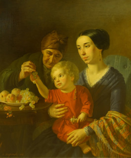 Family portrait by Toropov Foma Gavrilovich (1821-1898)