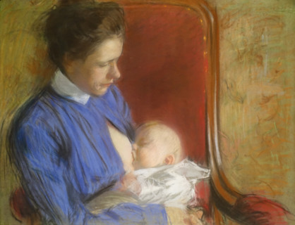 Julia Kustodieva with her son