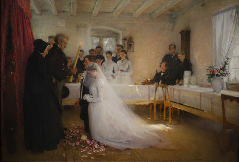 Blessing of the young couple before marriage