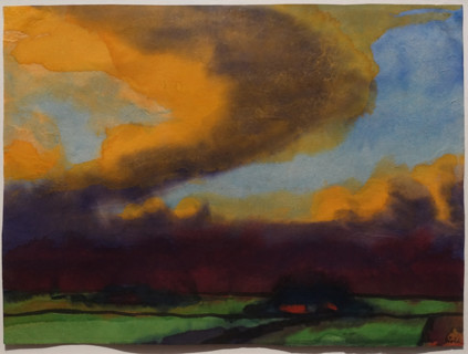 Marsh Landscape with Stormy Sky