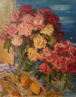 Roses against the sea