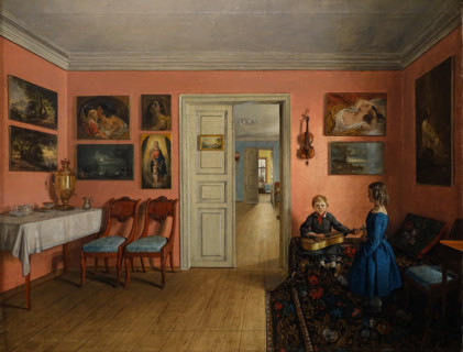 In the rooms of the artist Khrutsky's estate Zakharnichi