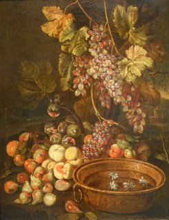 Still Life with Grapes and a Copper Basin