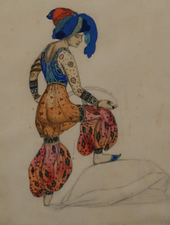 Costume design for the Blue Sultan Woman for the ballet Scheherazade