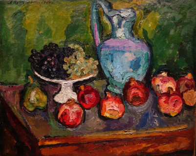 Still life with pomegranates