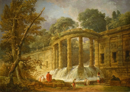 Pavilion with a cascade