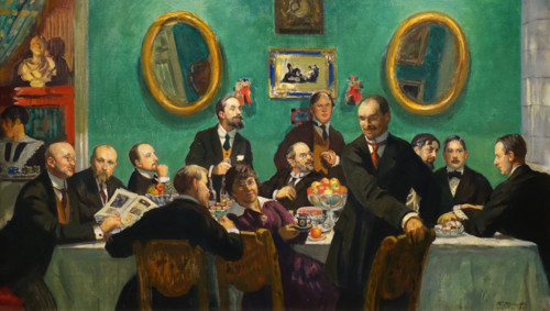 Group portrait of artists of the Mir iskusstva association