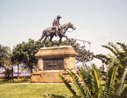 The Dick King statue, located in Durban, South Africa,